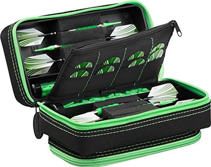 Dartkoffer voor 6 Darts met Opbergvak en Ruimte voor Accessoires