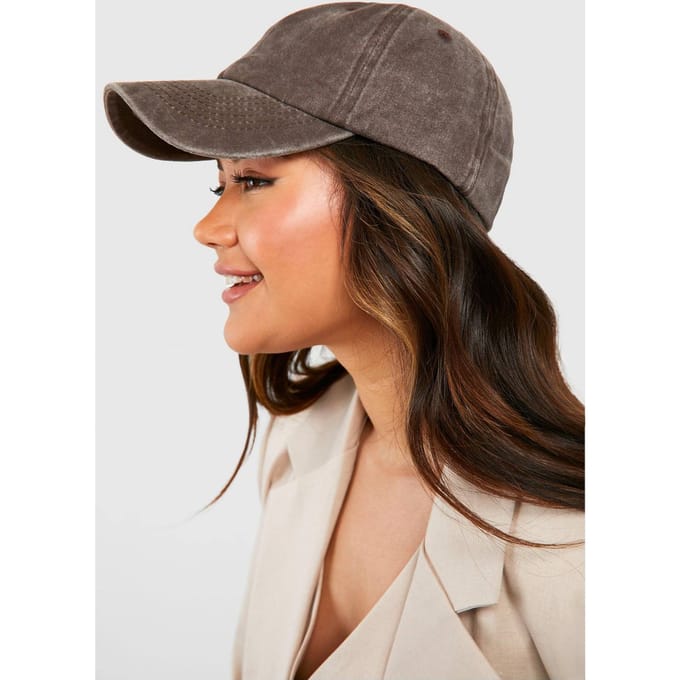 boohoo Dames Chocolade gewassen baseballpet | Chocoladebruin