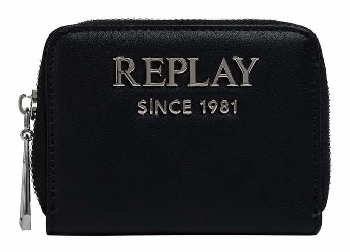 REPLAY portemonnee Zip Around Wallet Black zwart