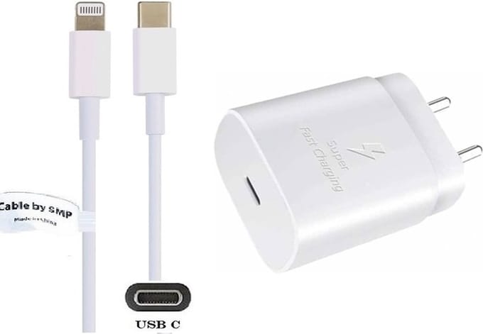 OneOne 25W super snellader + 0,95m OneOne USB C naar Lightning kabel. PD lader. Universele oplader adapter past op Apple iPhone SE 2, iPhone 8, iPhone 8 Plus, iPhone 10, iPhone X, iPhone XR, iPhone XS, iPhone XS Max, iPhone 11