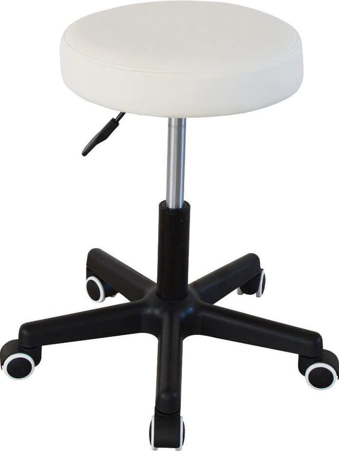 Bureaukruk - kantoorkruk - werkkruk - tabouret - hoogte instelbaar 42  tot 56 cm - wit