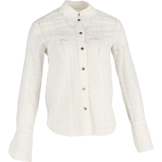 Chloé kanten blouse met knoopjes in wit polyester