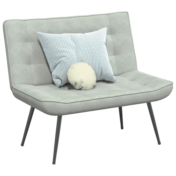vidaXL - Bankje - 110x74x84 - cm - fluweel - lichtgrijs