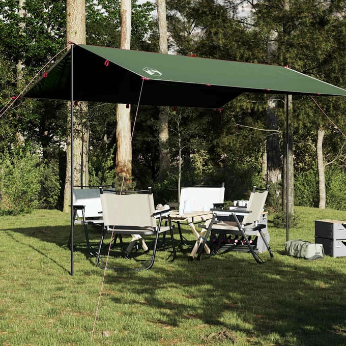 vidaXL - Kampeerluifel - waterdicht - 360x294 - cm - groen