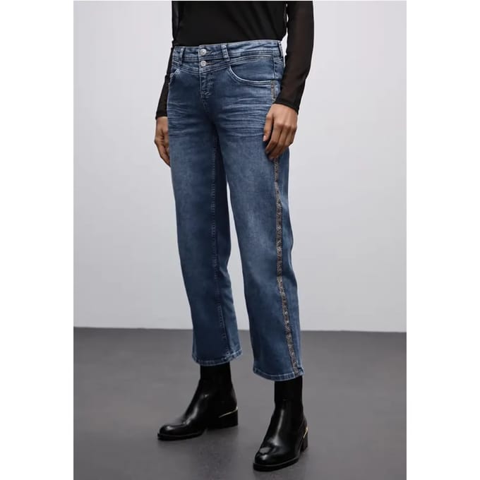 Straight Legs jeans met tape