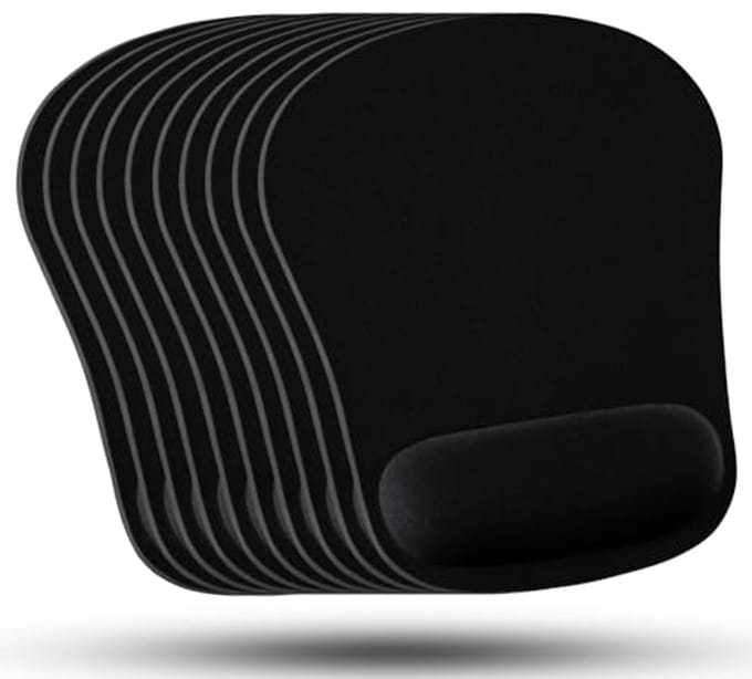 Wrist Rest Gel Mouse Pad - 10 Pack - Zwart