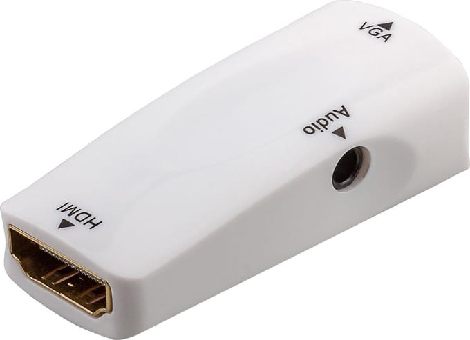 Goobay Compacte HDMI/VGA-adapter incl. audio, HDMI-bus (type A) > VGA-bus (15-polig) +