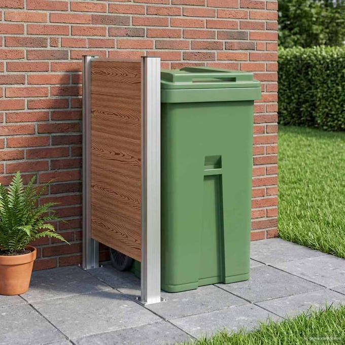 vidaXL - Afvalbak - Schutting - Bruin - 85 - x - 12 - x - 115 - cm - Aluminium - en - WPC