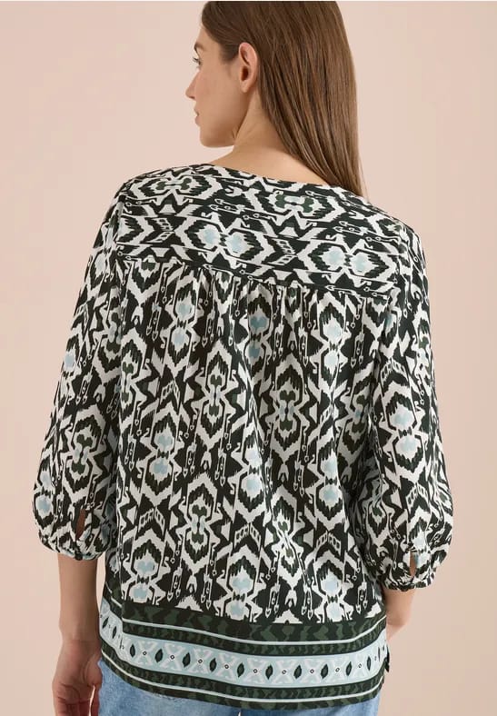 3/4-mouwen blouse met grafisch patroon