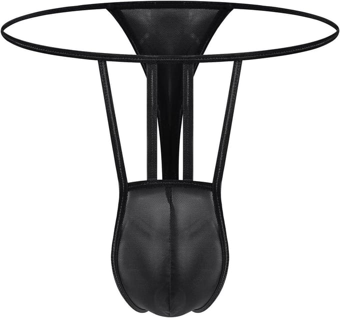Ademende en Zachte Mesh Thong voor Mannen, Lage Taille, Eenvoudig Design, Comfortabele G-String met Perfecte Pasvorm