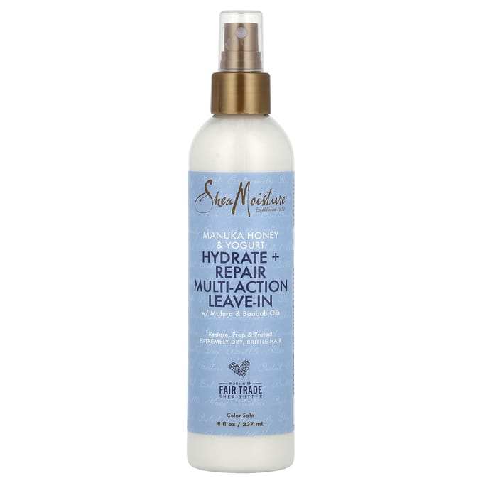 SheaMoisture, Soin sans rinçage multi-actions Moisture + Recovery, miel de Manuka et yaourt, 237 ml (237ml) white
