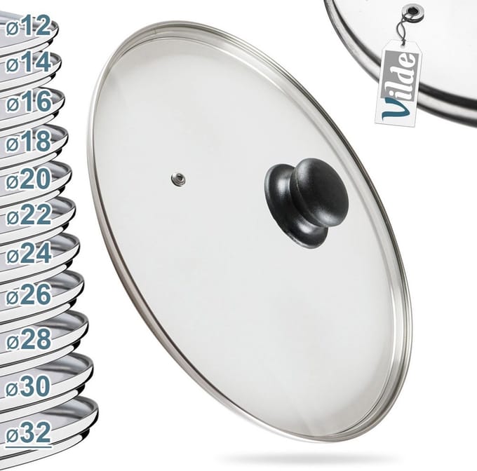 Deksel Glas Hittebestendig 32 cm - Pannendeksel - Pandeksel - Potdeksel