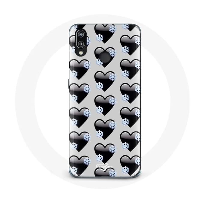 Coque pour Huawei P20 Lite Fond de coeurs noirs