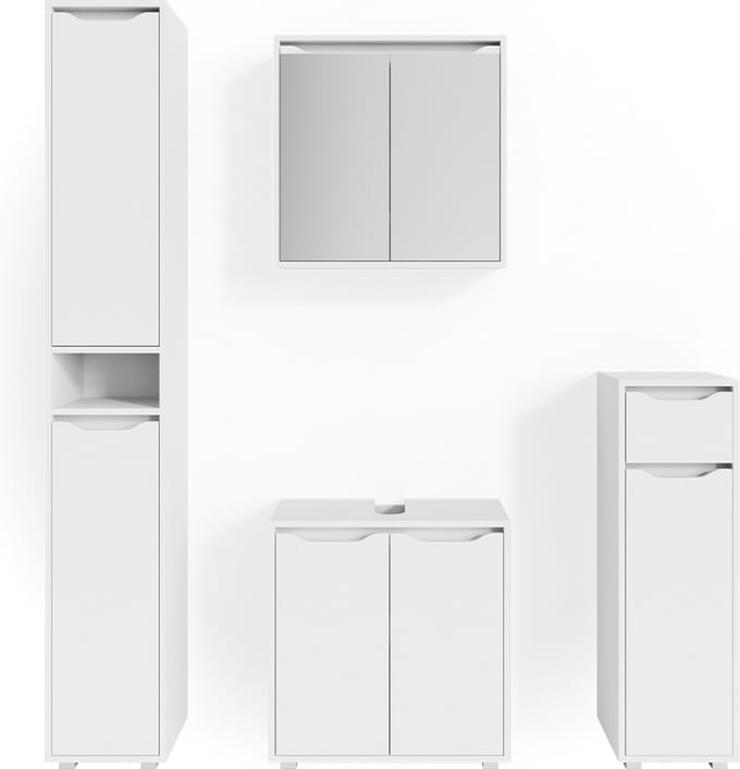 Vicco Badkamermeubel set Ruben, Wit, 4-delig