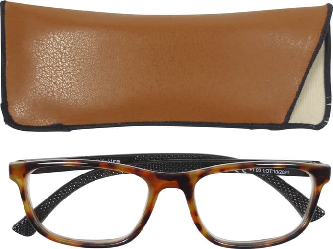 Lilly&June Leesbril Havana met Zwarte Pootjes +2 - Met Bijpassend Etui