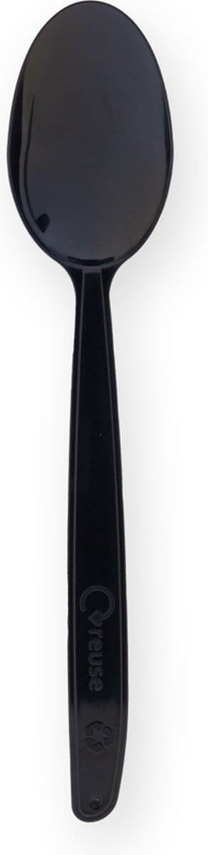 Lepels herbruikbaar, PP 18,5 cm zwart (50 stuks)