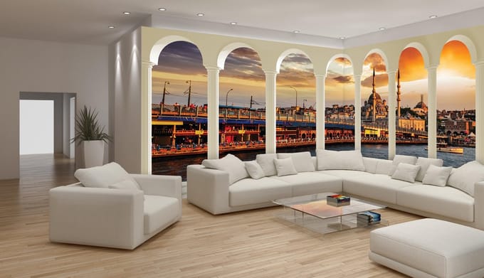 Fotobehang Vlies Steden | Oranje | GROOT 832x254cm