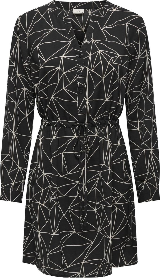 JDY JDYPIPER L/S SHORT STRING DRESS WVN DIA Dames Jurk - Maat S