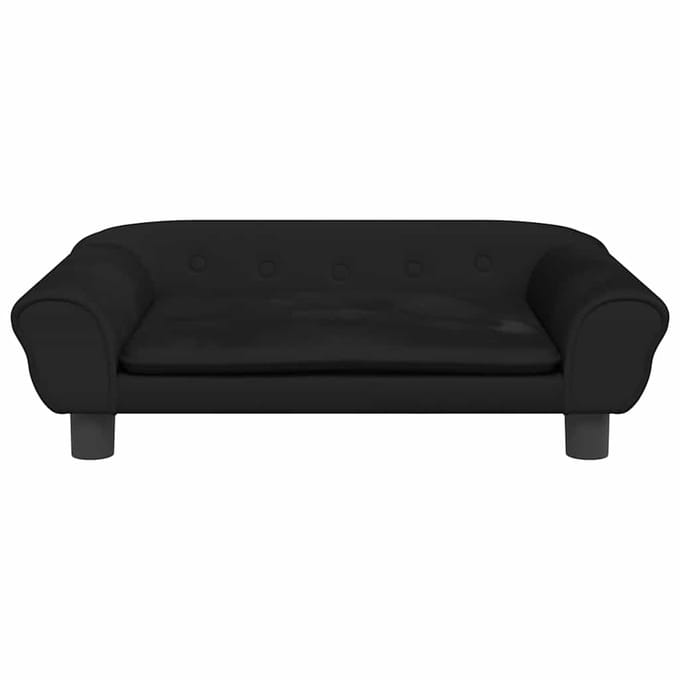 vidaXL - Kinderbank - 70x45x26 - cm - fluweel - zwart