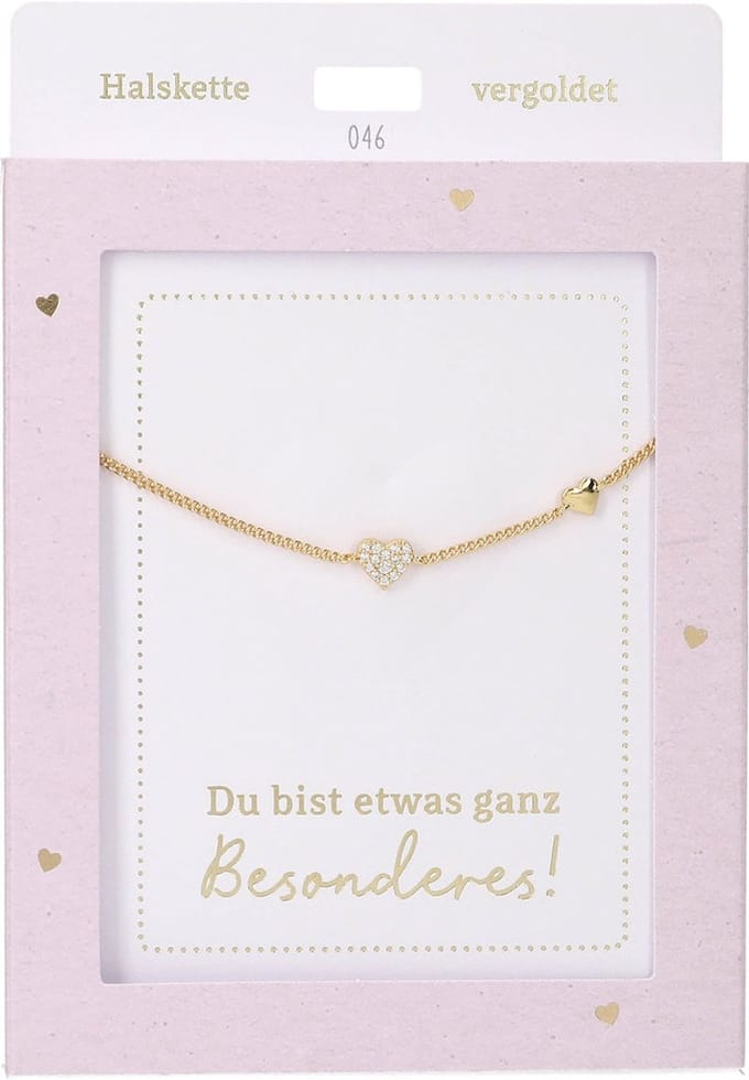 Depesche ketting hart goud - sieraden cadeau voor meisjes.