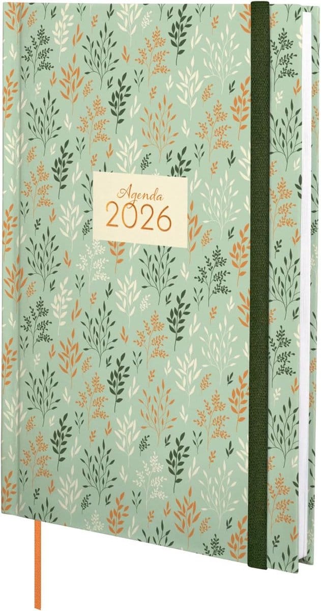 Famanu – Planner 2026 A5 verticale weekindeling gebonden hardcover in warme tarwetint