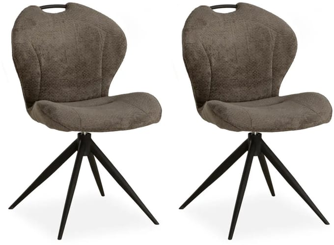 MX Sofa - Eetkamer stoel River - Taupe (set van 2 stuks)
