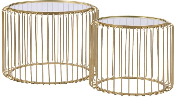 Vente-unique Salontafels van metaal en glas - Goud - FERIDA