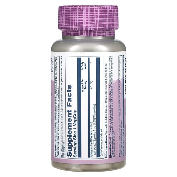 Ashwagandha, 470 mg, 60 plantaardige capsules