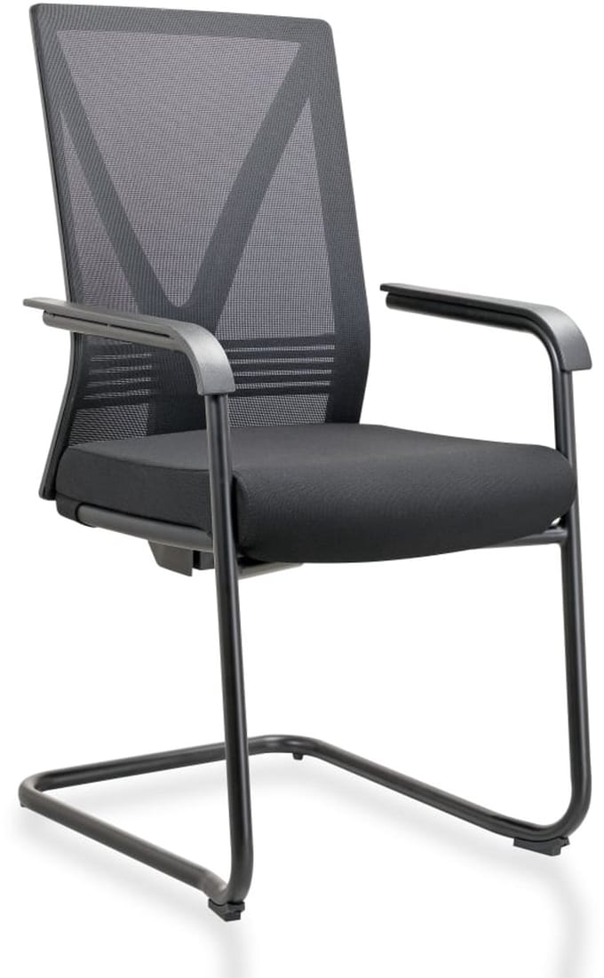 Slede vergaderstoel met mesh rug