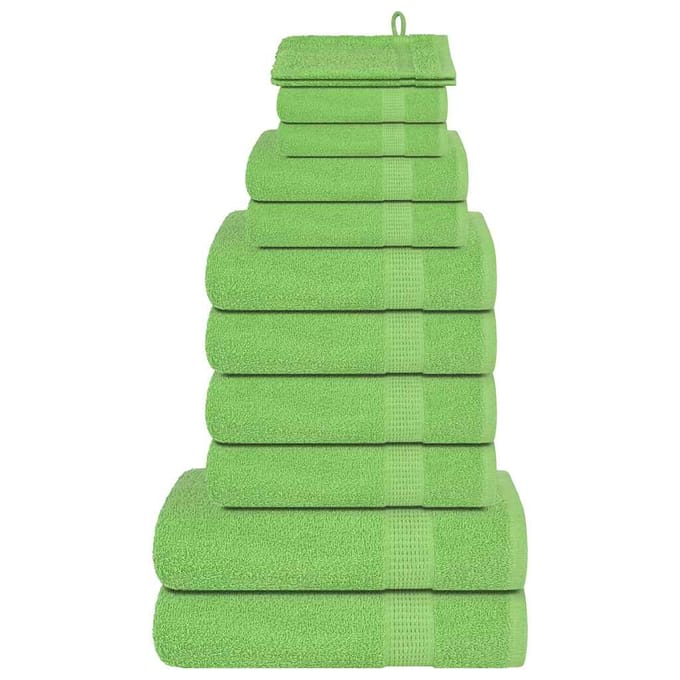 vidaXL - 12-delige - Handdoekenset - FROGN - 360 - g/m² - appelgroen