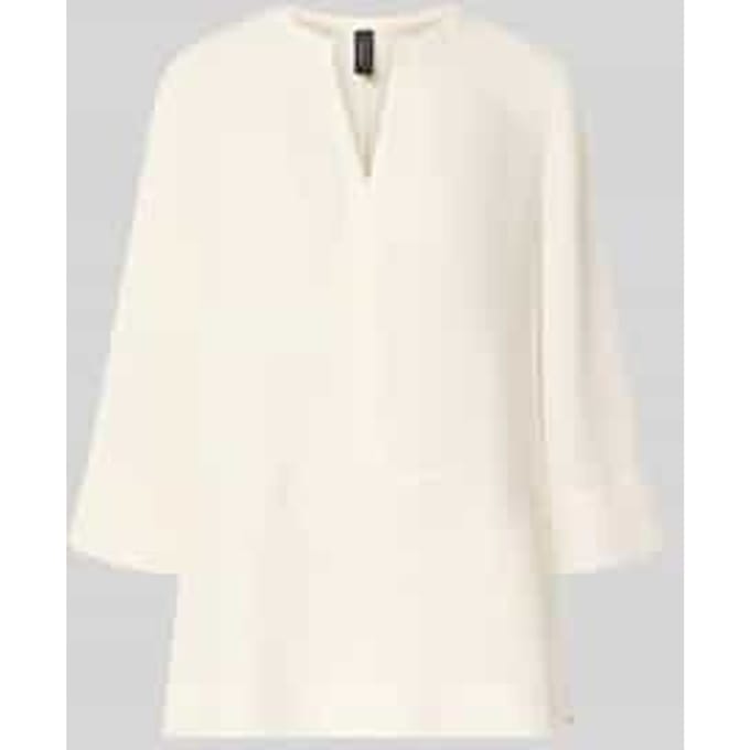 regular fit blouse met V-hals en 3/4-mouw