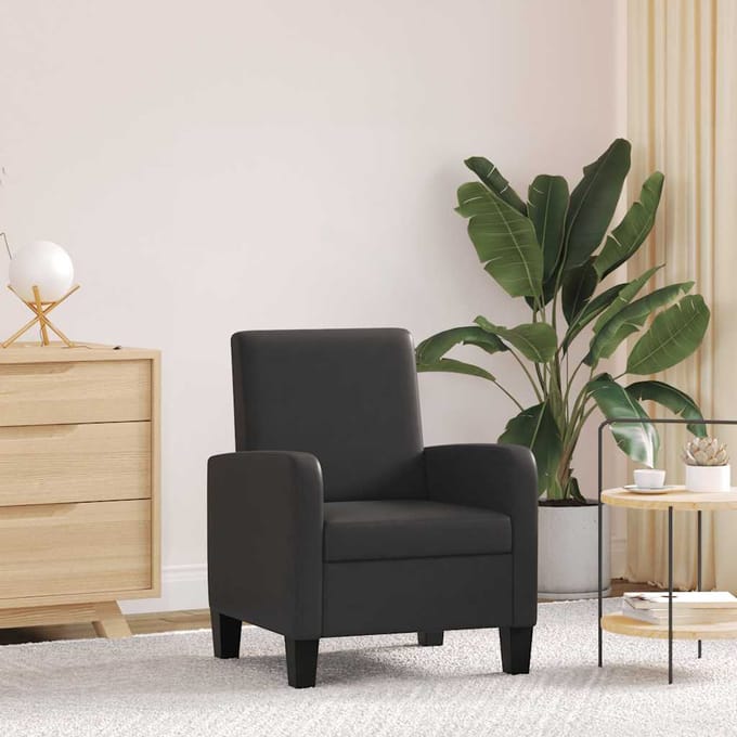 vidaXL Fauteuil kunstleer zwart