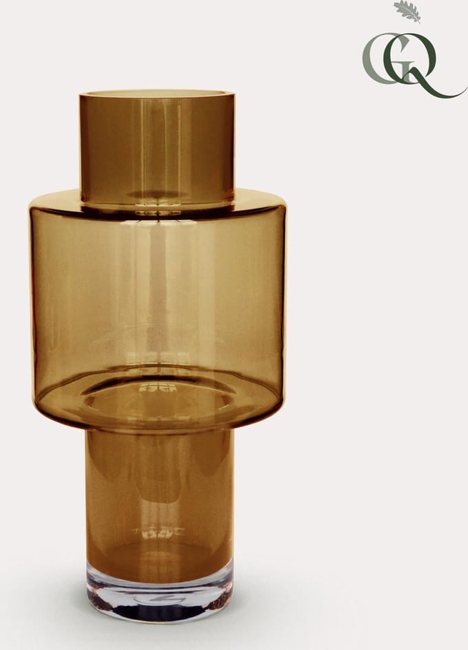 Green Harmony - Vaas glas Juba M - H40 W20 - Cognac