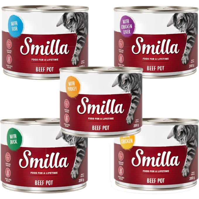 Smilla Rundvlees 6 x 200g Kattenvoer - Mixpakket