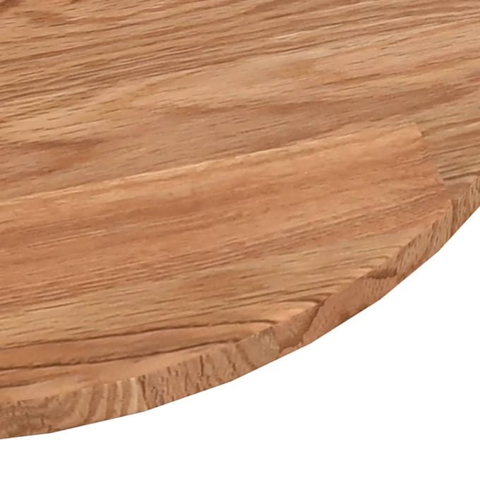 vidaXL - Tafelblad - rond - Ø80x1,5 - cm - bewerkt - massief - eikenhout - lichtbruin