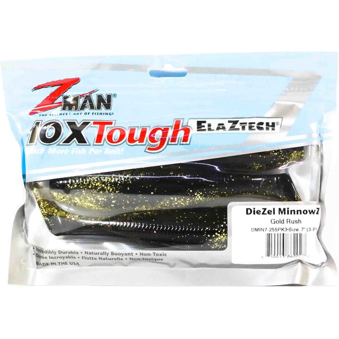 Zman zacht kunstaas Diezel MinnowZ 7 Inch 3/Pack Gold Rush (2027)