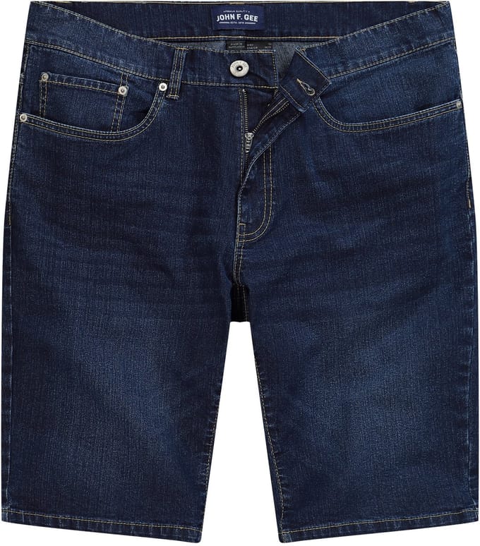 John F. Gee - Heren - Jeans-bermuda 5-pocket - Blauw denim - Maat 52
