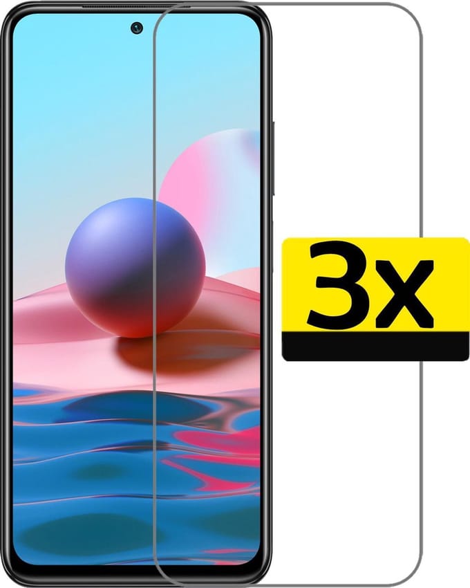 Screenprotector - Geschikt voor Xiaomi Redmi Note 10 Pro - 3 Stuks - Extra Sterk - Beschermglas - Gehard Glas - Tempered Glass - Screen Protector