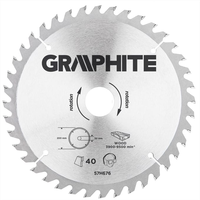 Graphite Serie - Widiazaagblad - 200mm - 40 Tanden - Hittebestendig
