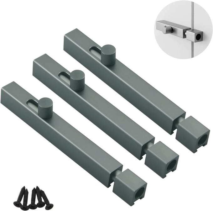 Zware Aluminium Legering Solid Slide Bolt Deurslot - Verstevigde Schuifvergrendeling voor Poorten (3 Stuks)