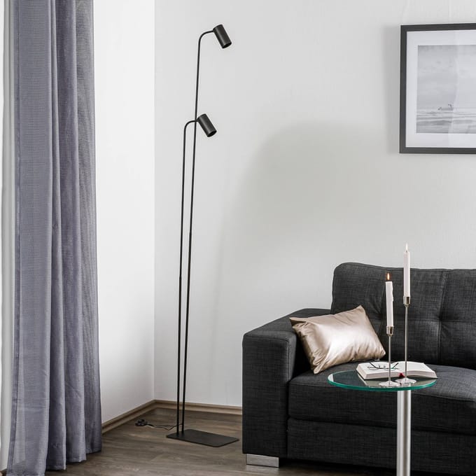 Nowodvorski Lighting Vloerlamp Mono II, 2-lamps, zwart