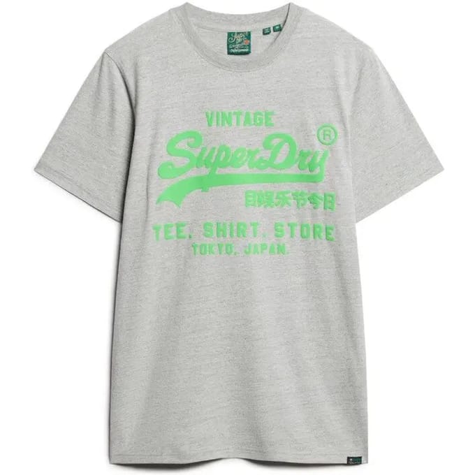 Superdry Neon Vintage Logo T-shirt Grijs Grootte: M