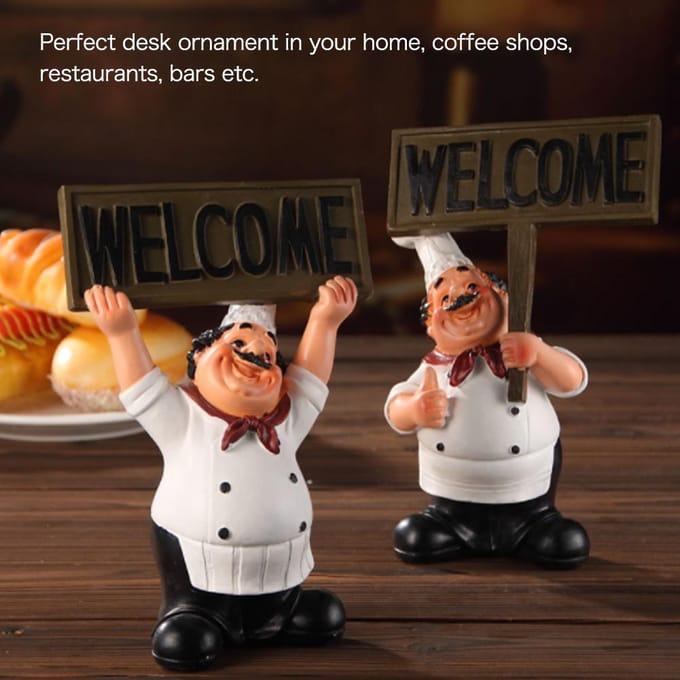 Hars Chef Figuren Ornament Beeld Model Ambachten Decor Bar Koffie Shop (#1) brown