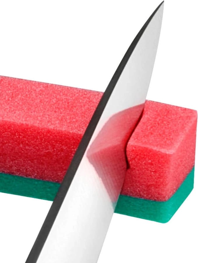 Déglon Set van 4 testschuimen – mes scherpte testen – rood/groen – duurzaam polyurethaan