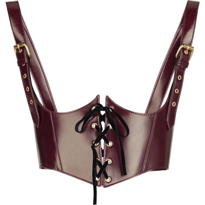 Killstar - Gothic Harness - Withered Garden - Phantoms Embrace Harness (Burgundy) - voor Vrouwen - bordeaux