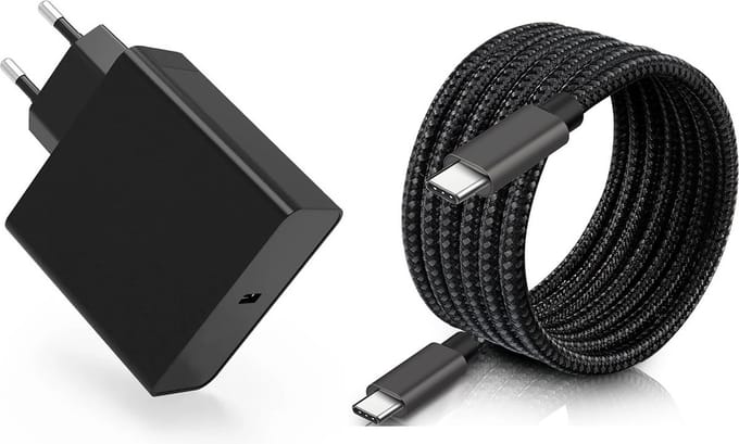 DrPhone Universele Snellader USB-C PD 45W Lader + 240W 48V/5A USB C naar USB C kabel -Geschikt voor Smartphones, Tablets & Laptops