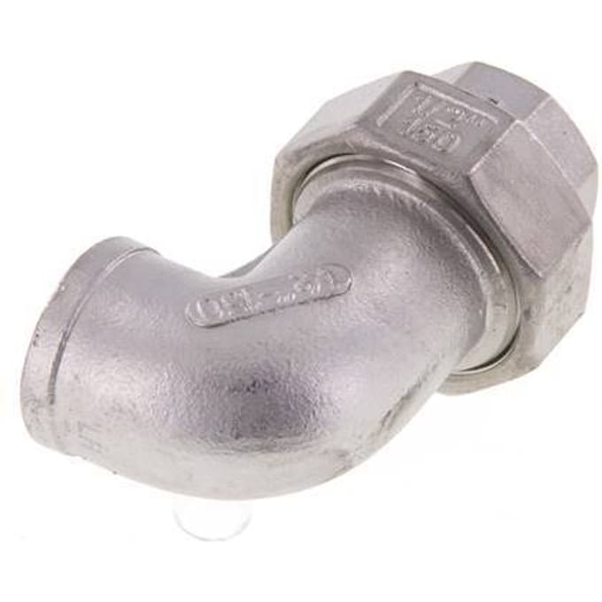 90° Wartelmoer Koppeling Rp1/2'' Binnendraad RVS Conische Afdichting 16bar