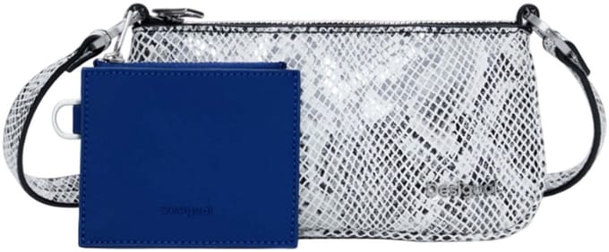 Desigual schoudertas Delta Leda Blue Snake Mone Mariona Crossbody Bag Tutti Fruti wit