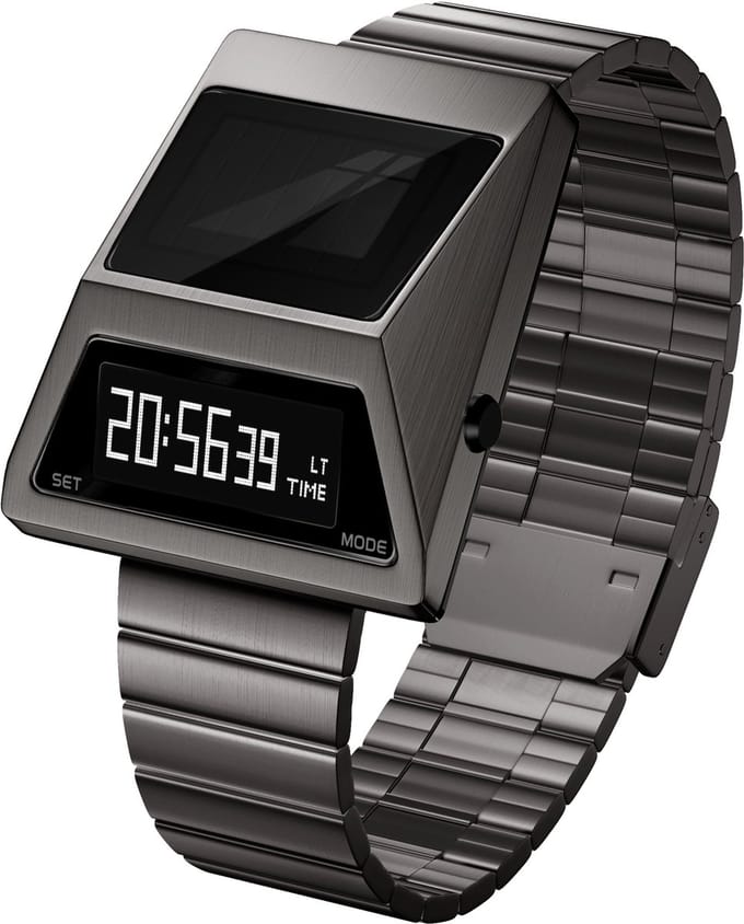 SEKETO SolarTank - Horloge 40mm Grey Staal OLED