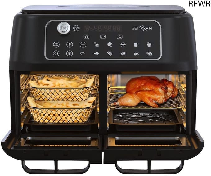 RFWR® Heteluchtfriteuse met Dubbele Kamer Technologie - 11 Liter Frituur- en Grillcombinatie